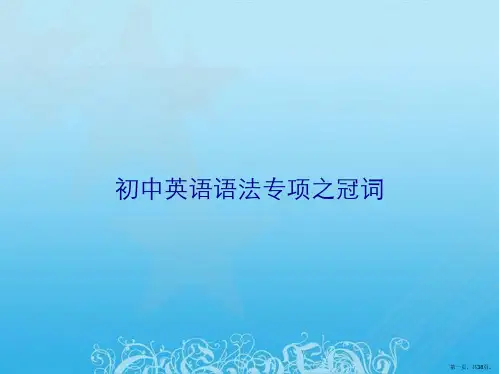 初中英语语法专项之冠词