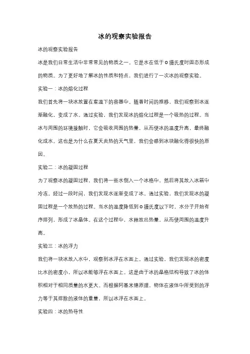冰的观察实验报告