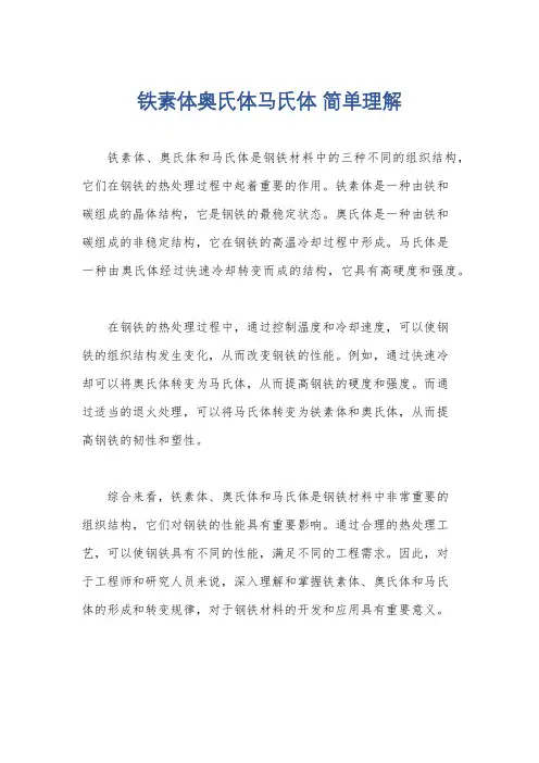 铁素体奥氏体马氏体 简单理解