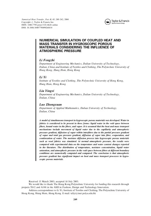 2004_72_Numerical_Simulation_of_Coupled_Heat_and_Mass_Transfer_in_Hygroscopic_Porous_Materials_Consi