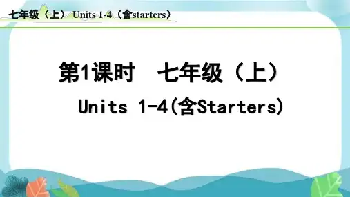 中考总复习人教版英语1-第1课时  七年级(上)Units 1-4(含Starters)(精练册)