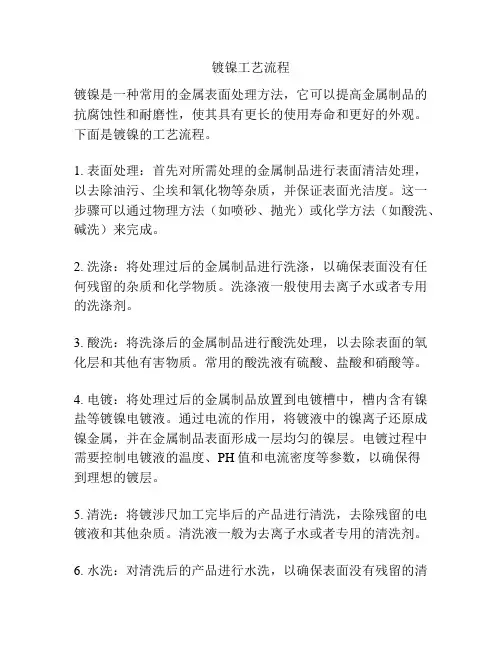 镀镍工艺流程