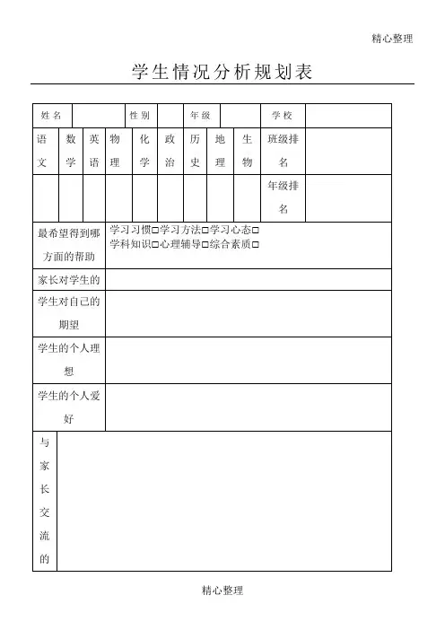 学生学习情况分析表(机构)