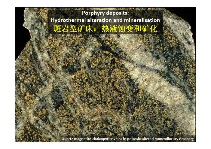 斑岩型矿床：热液蚀变和矿化