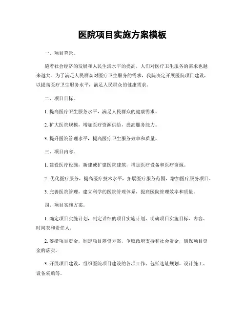 医院项目实施方案模板