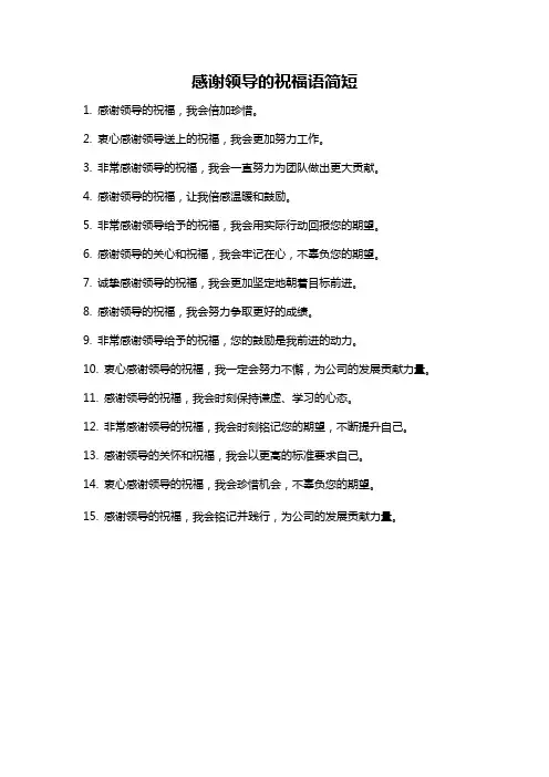 感谢领导的祝福语简短
