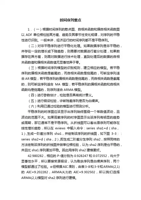 时间序列重点