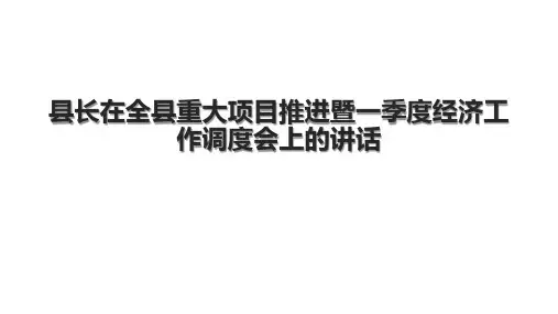 县长在全县重大项目推进暨一季度经济工作调度会上的讲话.pptx