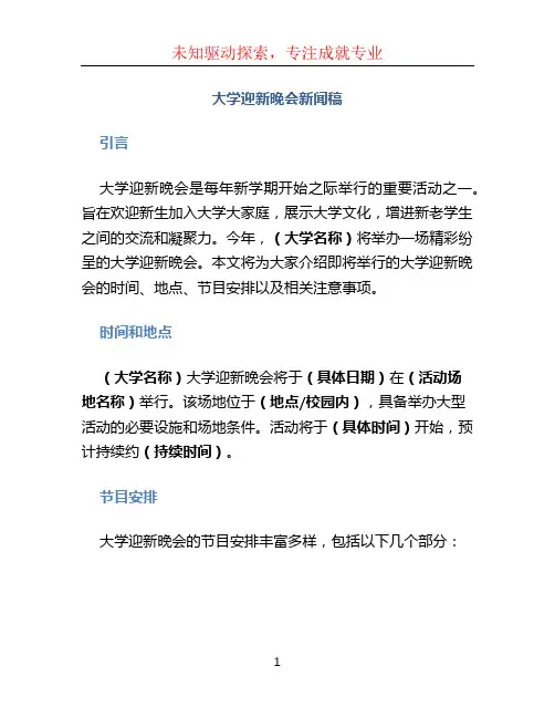 大学迎新晚会新闻稿 (3)
