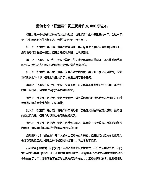 我的七个“损室友”初三优秀作文800字左右