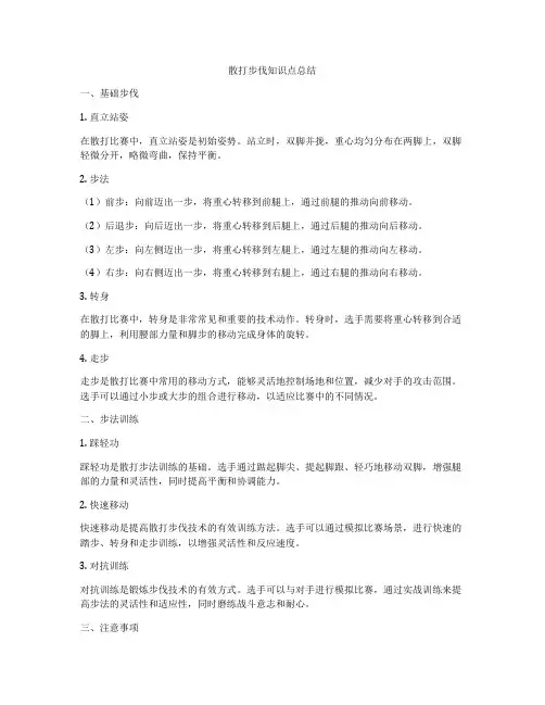 散打步伐知识点总结