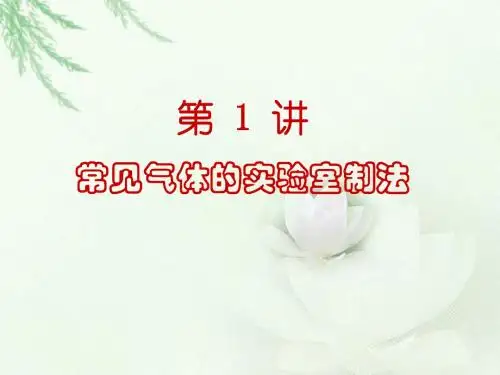 第1讲 常见气体的实验室制法