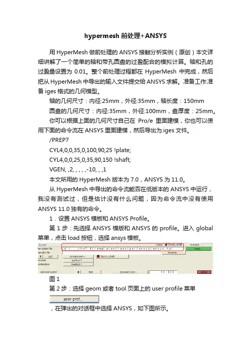 hypermesh前处理+ANSYS