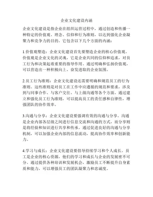 企业文化建设内涵