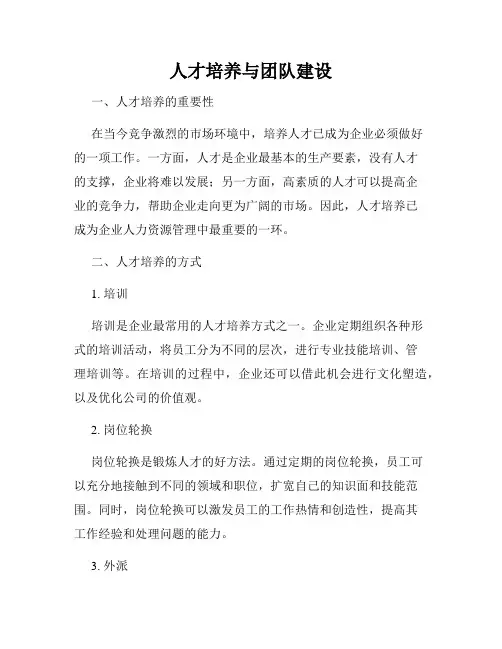 人才培养与团队建设
