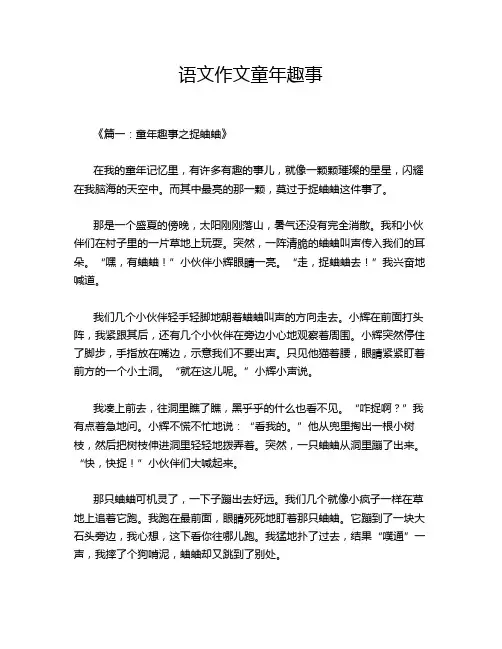 语文作文童年趣事