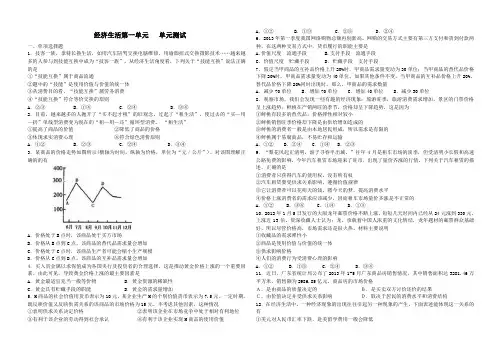 经济生活测试及答案