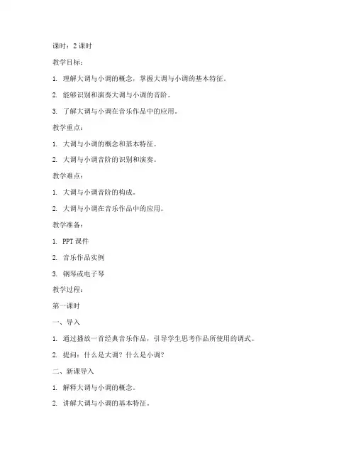 大学乐理大调与小调的教案