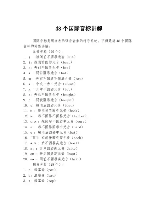 48个国际音标讲解
