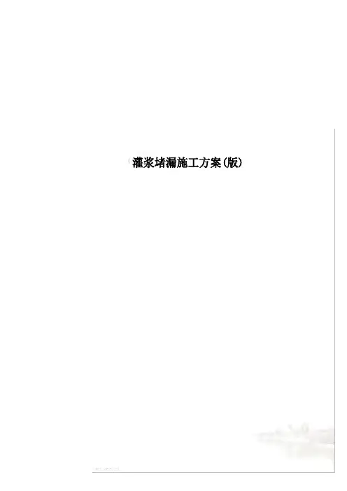 灌浆堵漏施工方案
