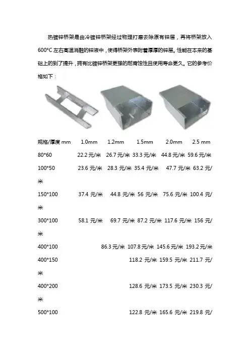 热镀锌桥架价格是多少