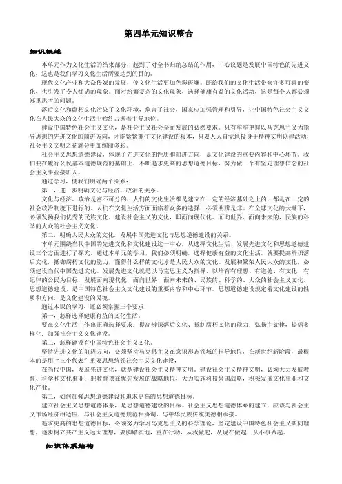 人教版必修3(高中政治)第四单元知识整合