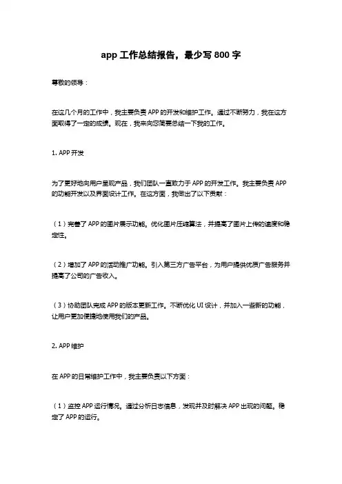 app工作总结报告