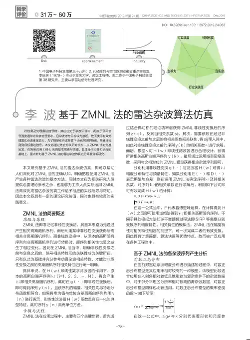 基于zmnl法的雷达杂波算法仿真