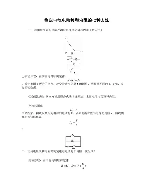 测定电池电动势和内阻的七种方法