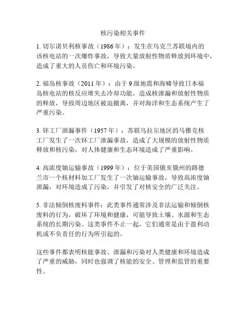 核污染相关事件