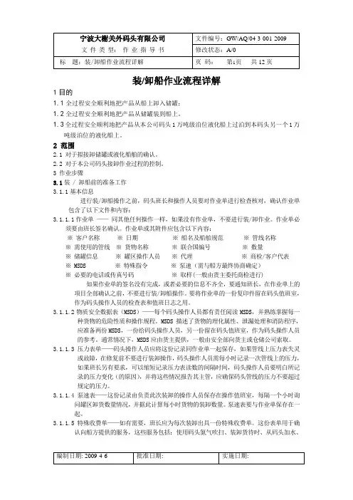 装卸船作业流程详解