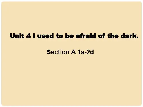 九年级英语全册 Unit 4 I used to be afraid of the d