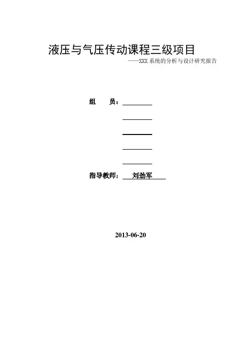三级项目报告模板