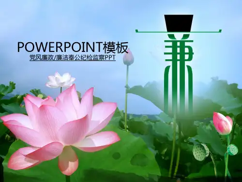 简约清新淡雅党政廉洁奉公纪检监察PPT模板