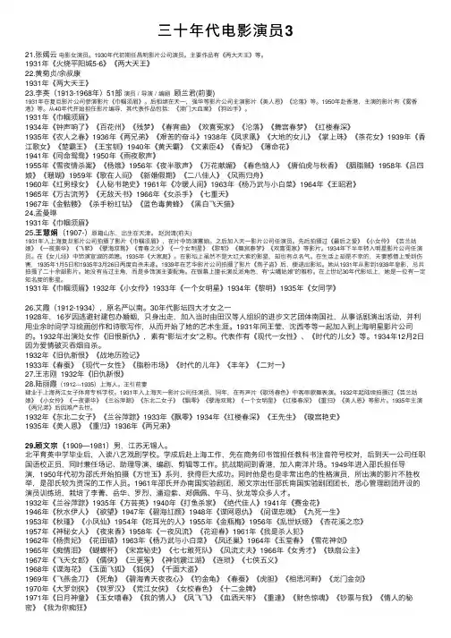 三十年代电影演员3