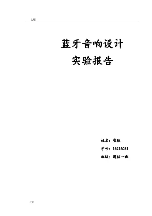 蓝牙音箱设计报告材料