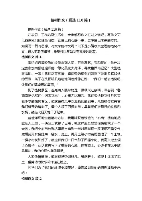 植树作文（精选110篇）