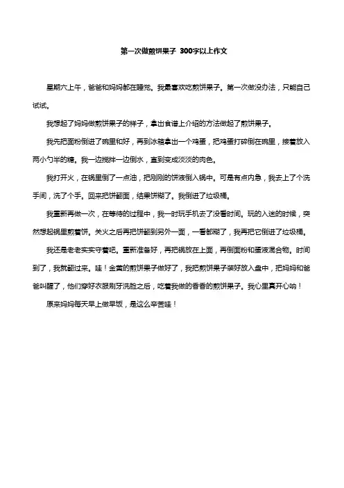 第一次做煎饼果子 300字以上作文