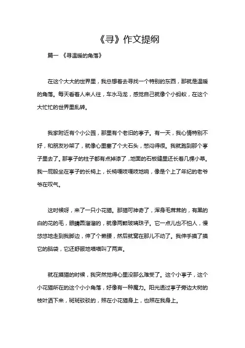 《寻》作文提纲