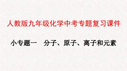 人教版九年级化学中考专题复习课件