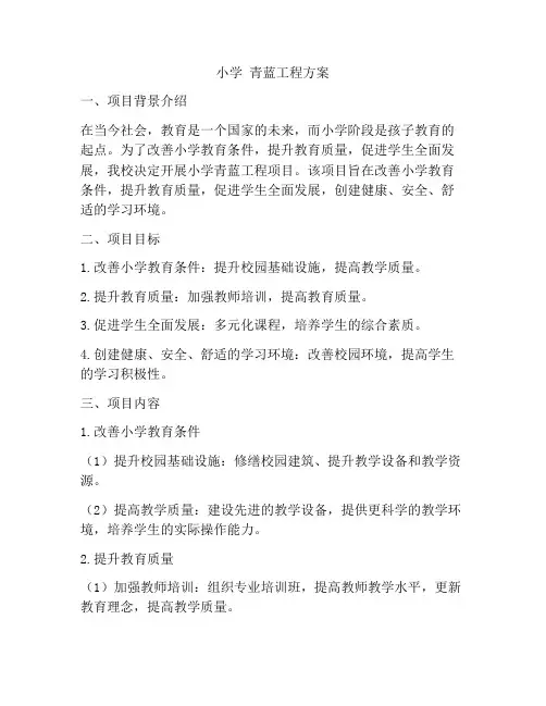 小学 青蓝工程方案