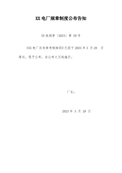 反违章考核细则