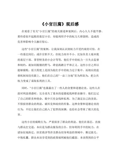 《小官巨腐》观后感