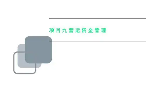 项目九营运资金管理