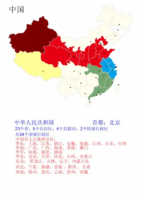 中国各省地图(可打印,教小孩)