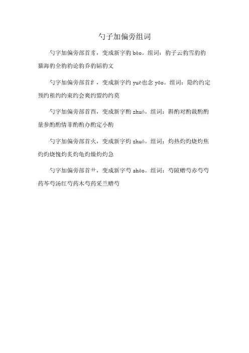 勺子加偏旁组词
