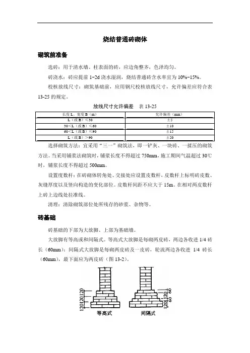 烧结普通砖砌体