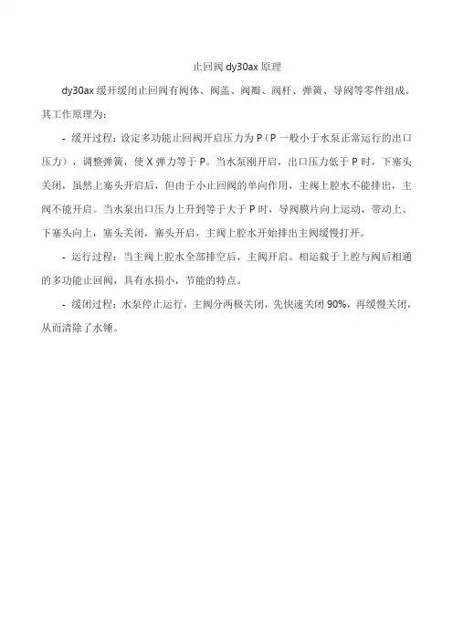 止回阀dy30ax原理