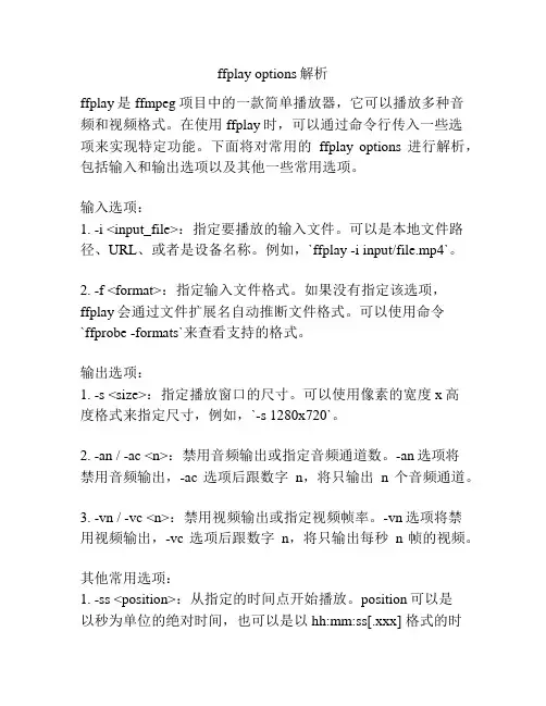 ffplay options解析
