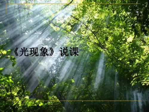 第四章光现象说课课件人教版八年级物理上册